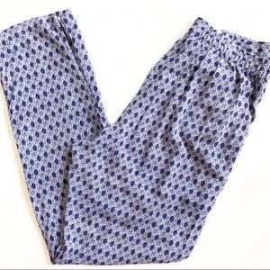 H&M Geometric Pattern Pull-On Pants Blue Sz S